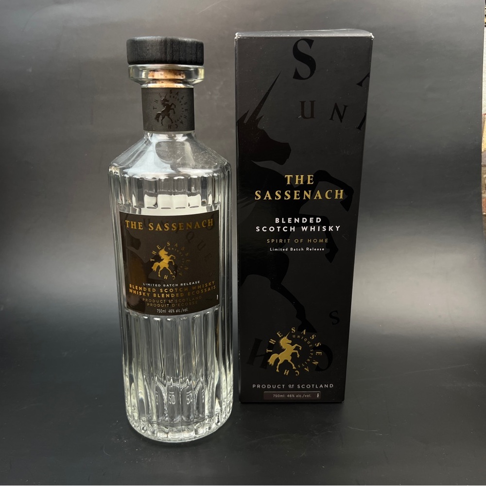 Empty Sassenach Whisky Bottle and Box Sam Heughan Collectible Outlander